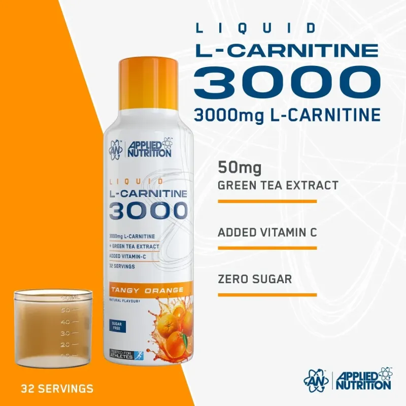 Applied Nutrition Liquid L-Carnitine 3000 — Tangy Orange / 32